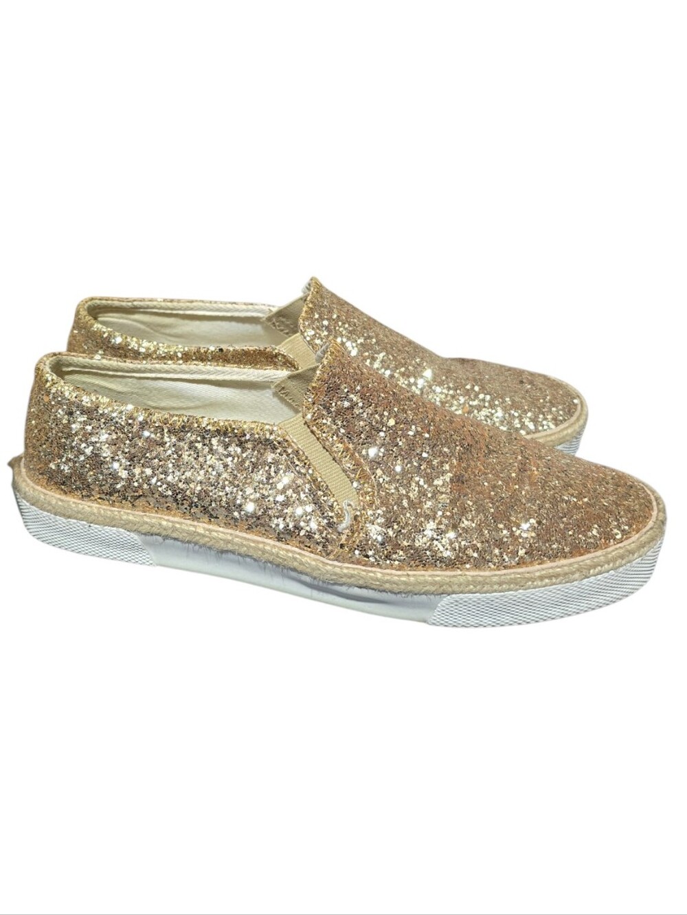 Jack Rogers Tucker Glitter Casual Slip On Sneakers Gold Size 8
